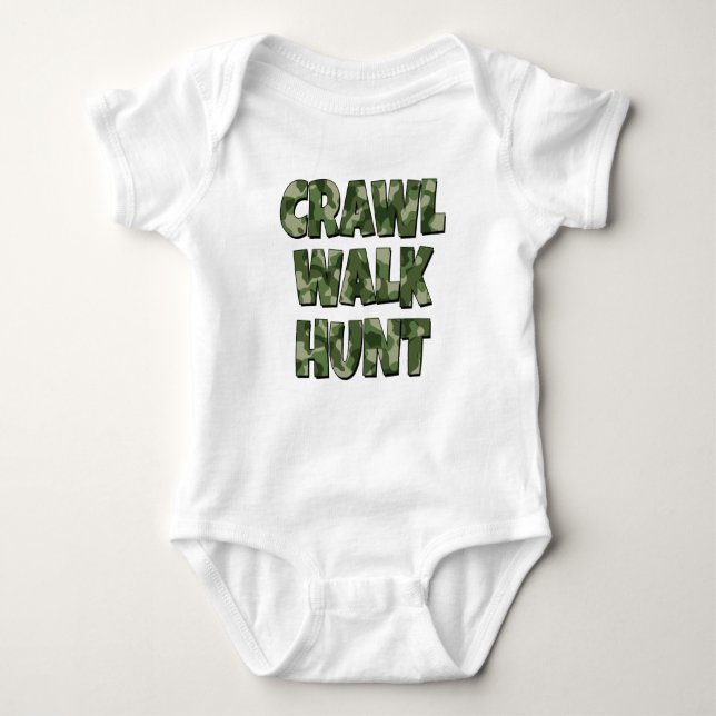 Camisa engraçada de bebê Walk Hunt (Frente)