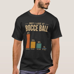 Camisa engraçada de bola de bocce Por que eu perco