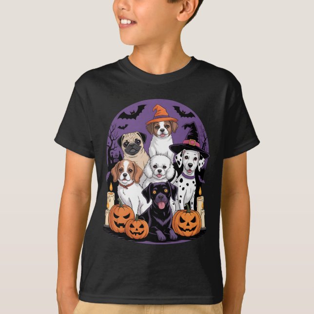 Camisa engraçada de cachorro fantasma de Halloween (Frente)