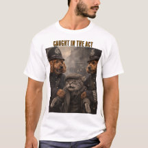 Camisa engraçada de cachorro policial pego em flag