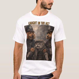 Camisa engraçada de cachorro policial pego em flag