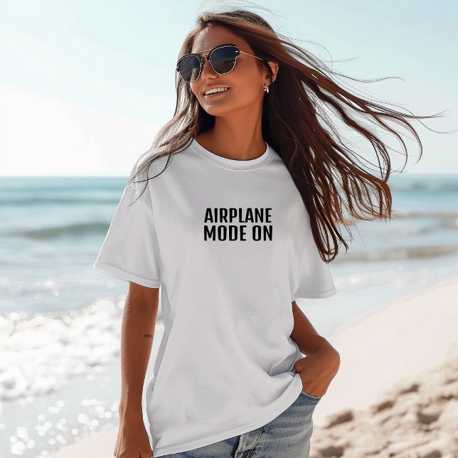 Camisa engraçada de caminhada modo avião em preto (Criador carregado)