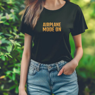 Camisa engraçada de caminhada modo avião ligado la