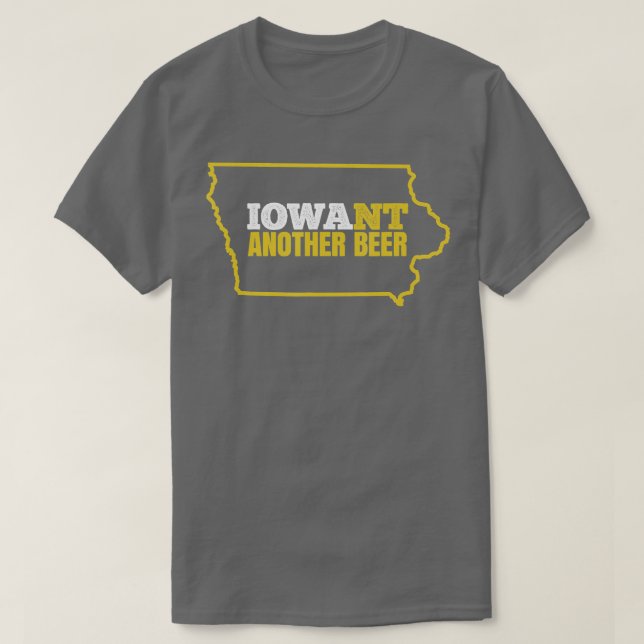 Camisa Engraçada de Cerveja de Iowa Map T S do Est (Frente do Design)