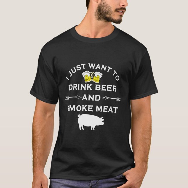 Camisa engraçada de churrasco Beba cerveja Fume ca (Frente)