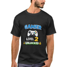 Camisa engraçada de controle para jogador nível 2 