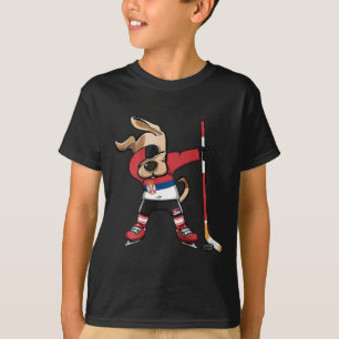 Camisa engraçada de dabbing dog para fãs de hóquei