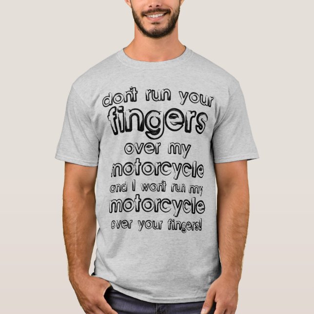 Camisa engraçada de dedos de motocicleta (Frente)