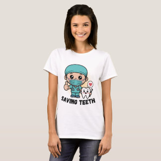CAMISA ENGRAÇADA DE DENTISTA :SALVANDO DENTES