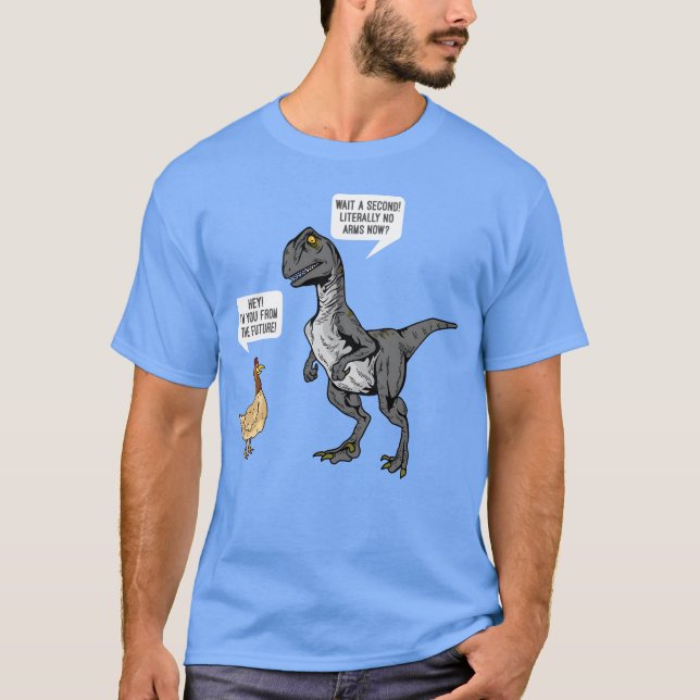Camisa engraçada de dinossauro e frango com citaçã (Frente)