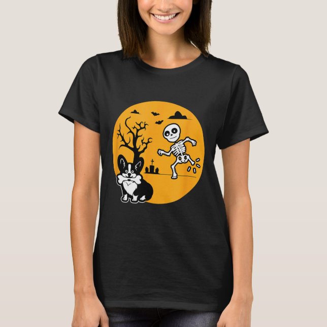 Camisa engraçada de esqueleto para amantes de cães (Frente)