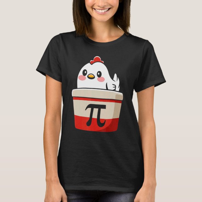 Camisa engraçada de frango Pot Pi Dia Torta Matemá (Frente)