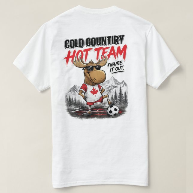 Camisa engraçada de futebol do Canadá com alce (Verso do Design)
