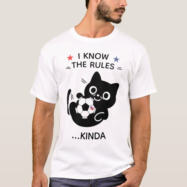 Camisa engraçada de futebol dos EUA, eu conheço as (Frente)