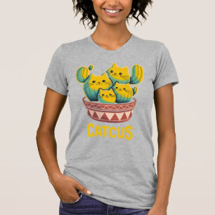Camisa engraçada de gato Cactus Catcus Feminina Ci