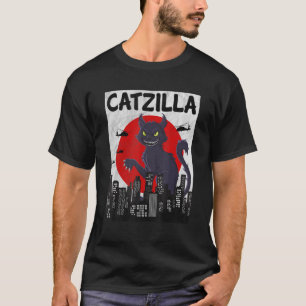 Camisa Engraçada De Gato De Catzilla, Camiseta Eng