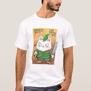 Camisa engraçada de gato guerreiro medieval Desi