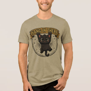 Camisa engraçada de gato preto Hang In There Gat