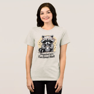 Camisa engraçada de guaxinim amante de café disfar