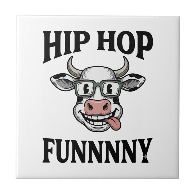 Camisa engraçada de hip hop de vaca com desenho de (Frente)