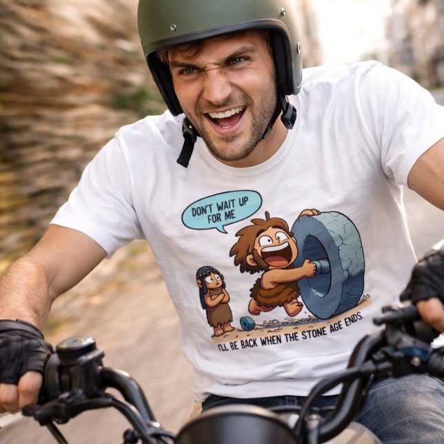 Camisa engraçada de homem das cavernas roda humor  (Criador carregado)