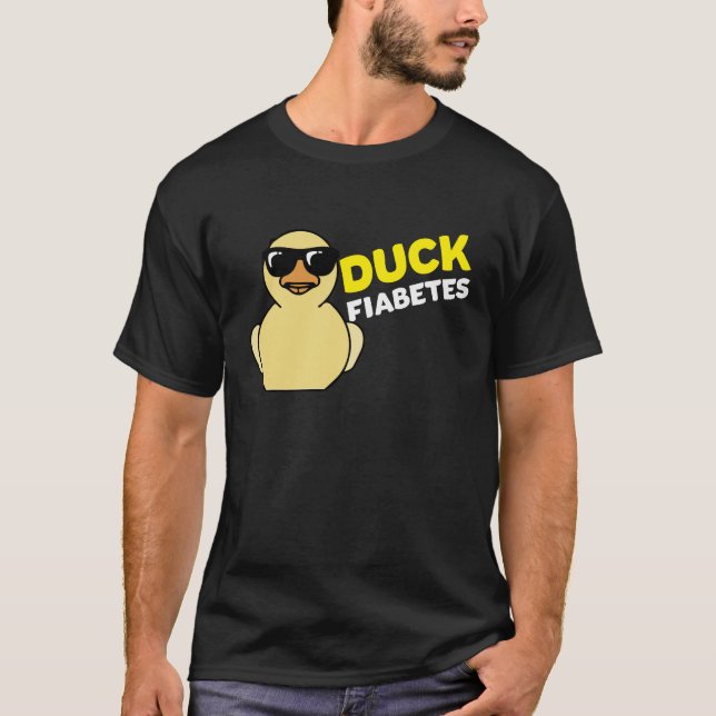 Camisa Engraçada De Humor Diabético - Pato Fiabete (Frente)