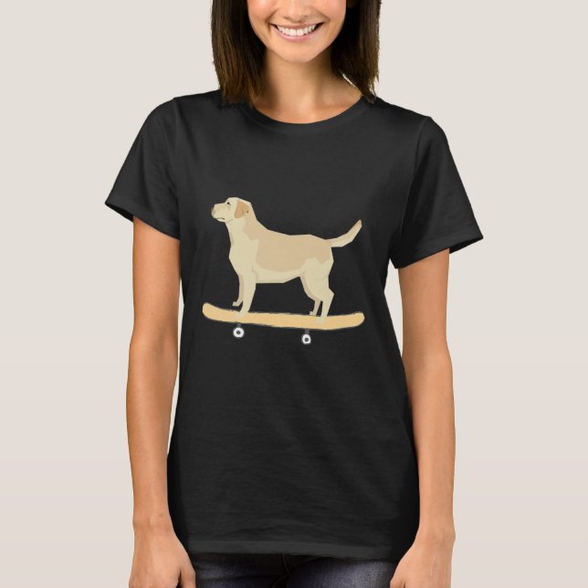 Camisa engraçada de Labrador fazendo skate para ca (Frente)