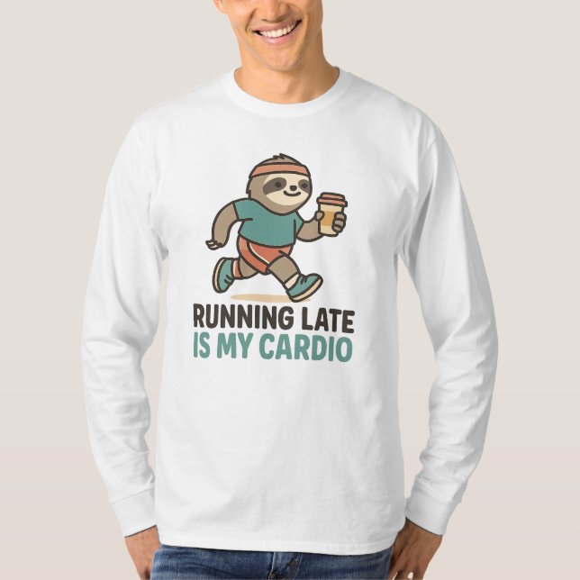 Camisa Engraçada De Lama - 'Tarde É Meu Cardio (Frente)