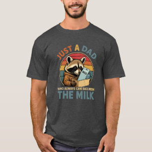 Camisa Engraçada De Leite De Pai   Design Raccoon