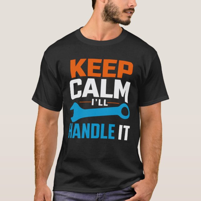 Camisa engraçada de mecânico com chave de fenda pa (Frente)