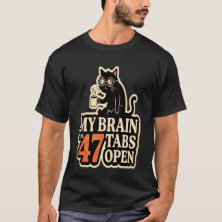 Camisa engraçada de meme de gato que pensa demais