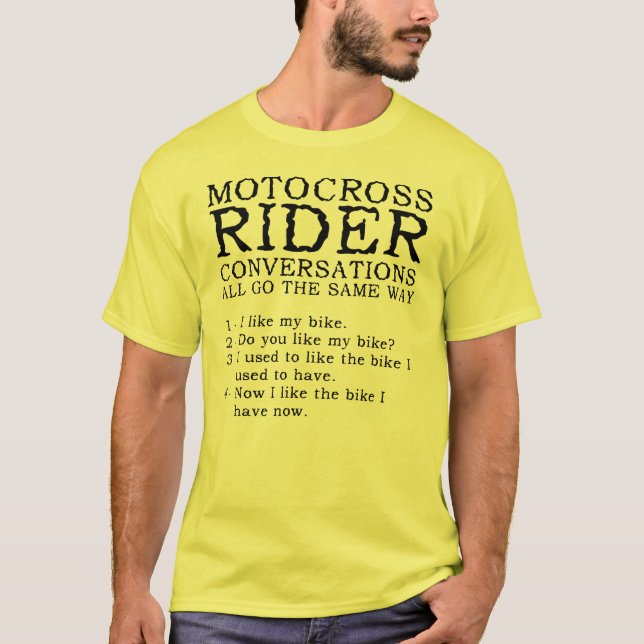 Camisa engraçada de moto de terra Conversas de Mot (Frente)