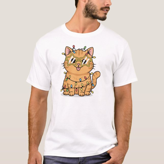 Camisa engraçada de Natal de gato com Modo Catmas  (Frente)