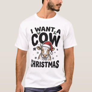 Camisa engraçada de Natal de vaca vintage design d