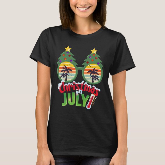 Camisa engraçada de Natal em julho Árvore de Natal (Frente)