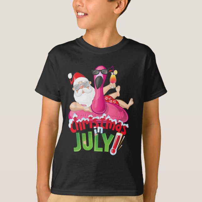 Camisa engraçada de Natal em julho Flamingo de ver (Frente)