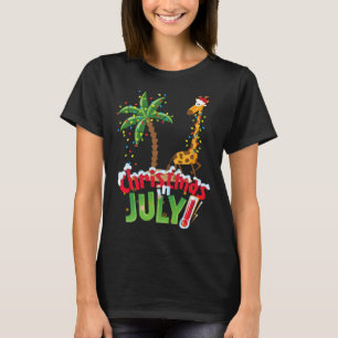 Camisa engraçada de Natal em julho Santa Girafa Pa