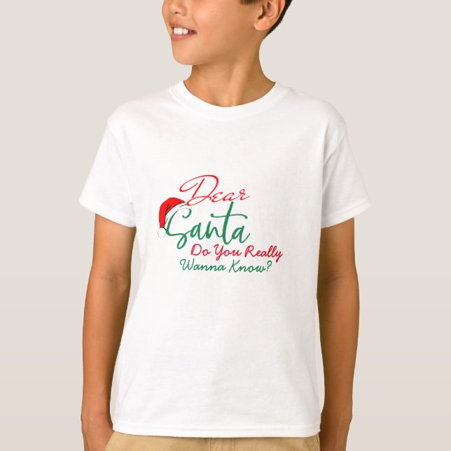 Camisa engraçada de Natal Querido Papai Noel - Pre (Frente)