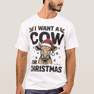 Camisa engraçada de Natal vintage de vaca de Natal