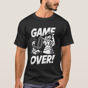 Camisa engraçada de noivo 'Game Over' para despedi
