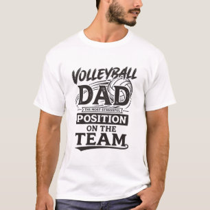 Camisa engraçada de pai de vôlei vintage posição t