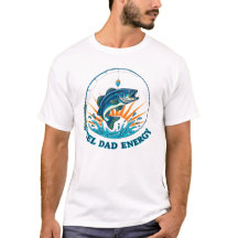 Camisa engraçada de pai pescador com energia de ca