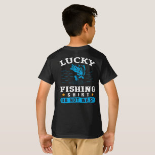 Camisa engraçada de pesca sortuda Não lave camiset
