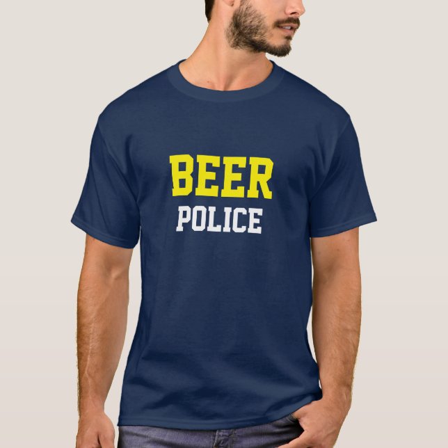 Camisa engraçada de policial da cerveja estilo uni (Frente)