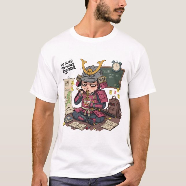 Camisa engraçada de Samurai de volta à escola (Frente)