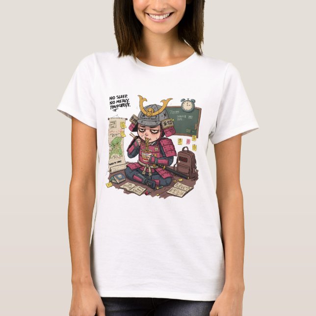 Camisa engraçada de Samurai de volta à escola (Frente)
