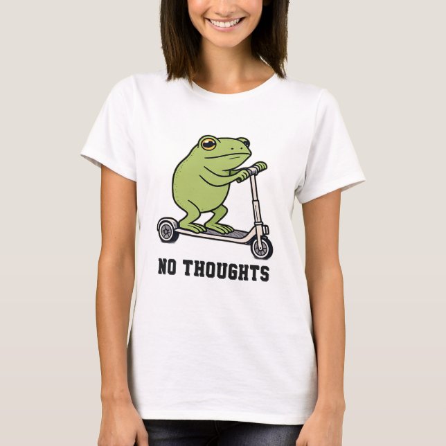 Camisa engraçada de scooter de sapo sem pensamento (Frente)