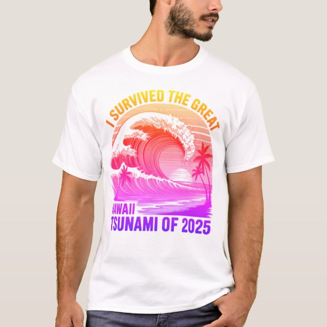 Camisa Engraçada De Sobrevivência Do Tsunami Havai (Frente)