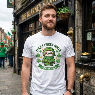 Camisa engraçada de St. Patrick's Day Ninja Sloth