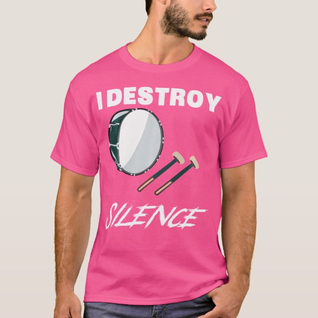 Camisa Engraçada De Tambor - Destruo O Silêncio An (Frente)